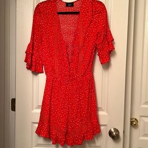 VICI Red Patterned Short Romper